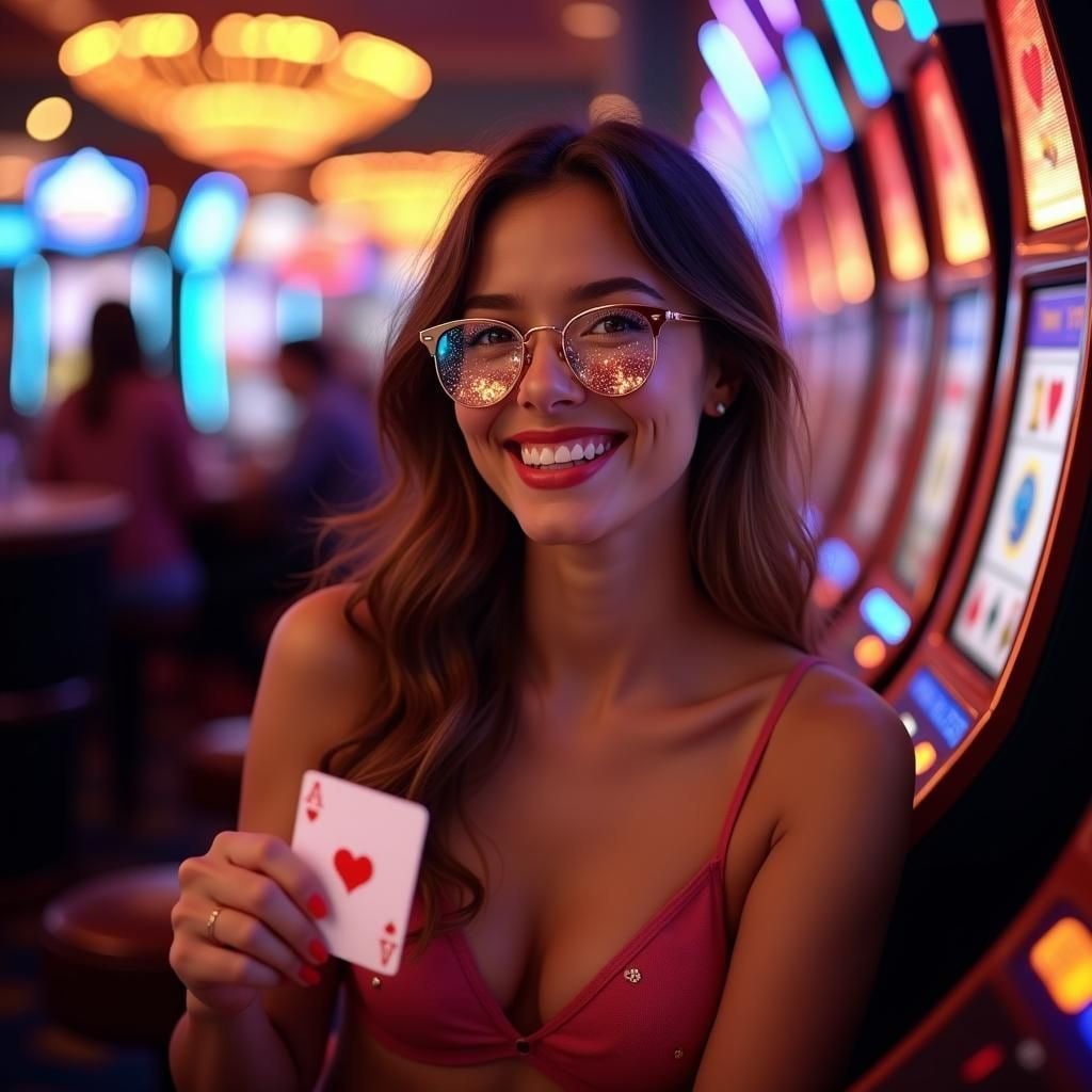 Pemandangan malam permainan kasino online di platform joker188 dengan pencahayaan warna emas