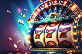 Mesin slot online berwarna-warni dengan simbol buah dan angka keberuntungan